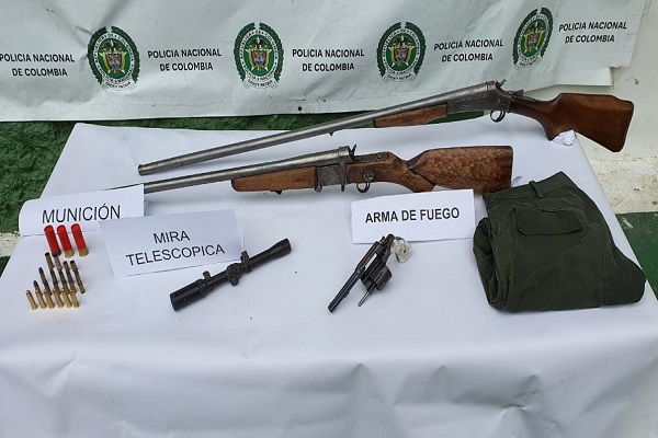 armas de fuego incautadas