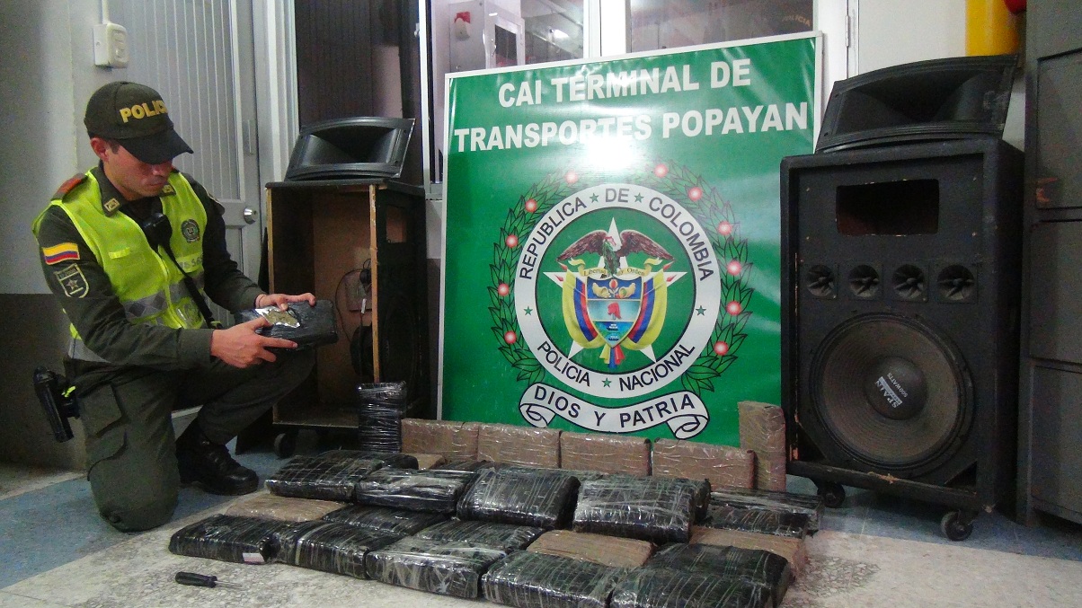 39 paquetes de marihuana con un peso de 41 kilogramos aproximadamente.