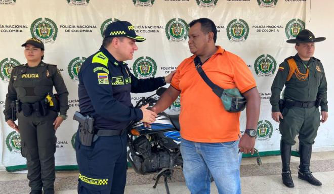 Policía Nacional en tiempo récord, logra la recuperación de dos motocicletas que habían sido hurtadas