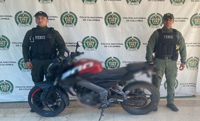 Policía Nacional, logra recuperar una motocicleta en la comuna 3 de la capital opita