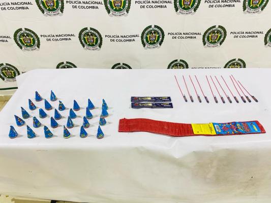 Policía realiza incautación de pólvora 