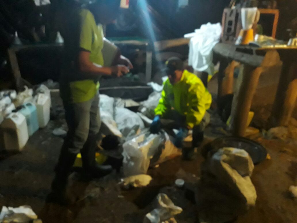 Allanamiento laboratorio en Somondoco 