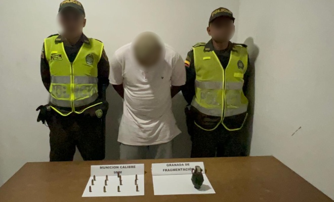 Capturado con una granada de fragmentación