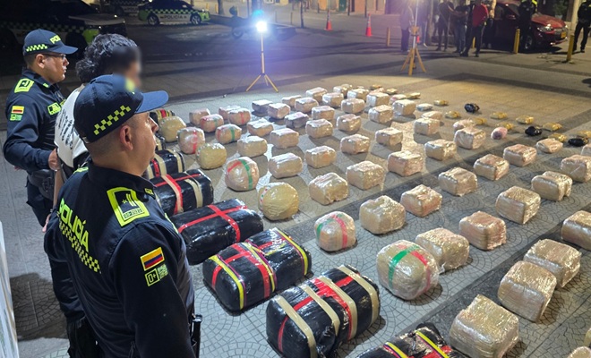 599 kilos en bruto de marihuana, cuyo valor en el mercado ilícito asciende a 600 millones de pesos