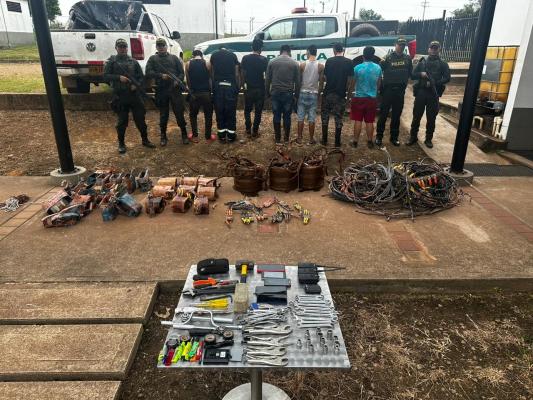 Siete personas fueron capturadas y 959 kilogramos de cobre fue incautado en operativo policial 