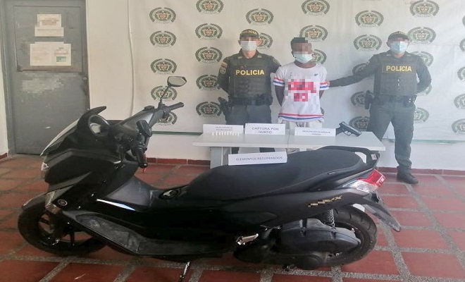 Lo capturamos por hurto, porte ilegal de armas de fuego y porte; tráfico de estupefacientes.