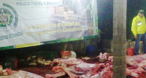 OPERATIVO-policia fiscal y aduanera-incauta carne