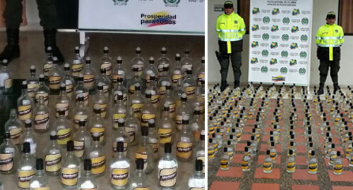 POLICIA NACIONAL-incauta-licor adulterado-botellas