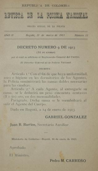 Revista Policía Nacional edición Nro. 13 Primera época