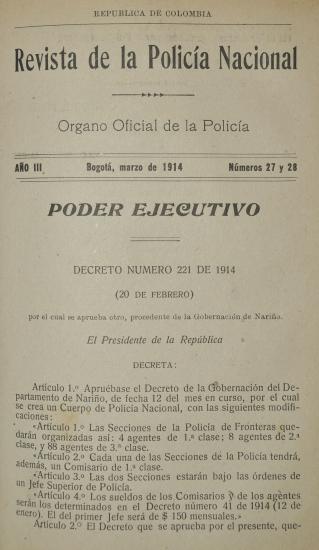 Revista Policía Nacional edición Nro. 27 y 28 Primera época
