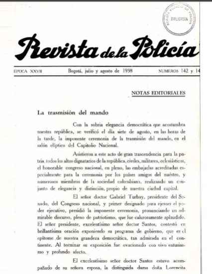 Portada de la Revista de la Policía